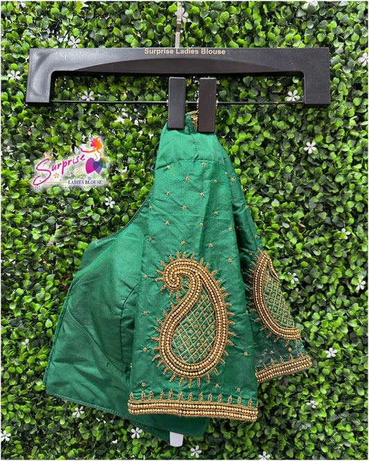 Designer Handwork Blouse green