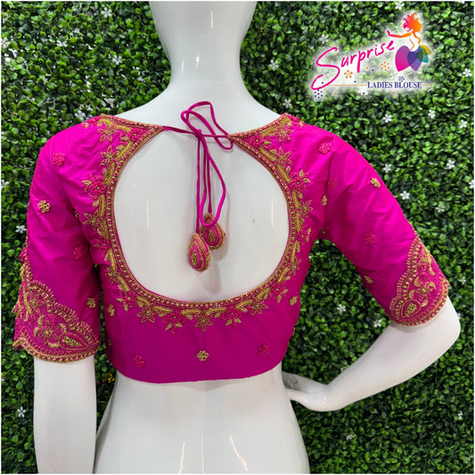 Designer Handwork Blouse Pink