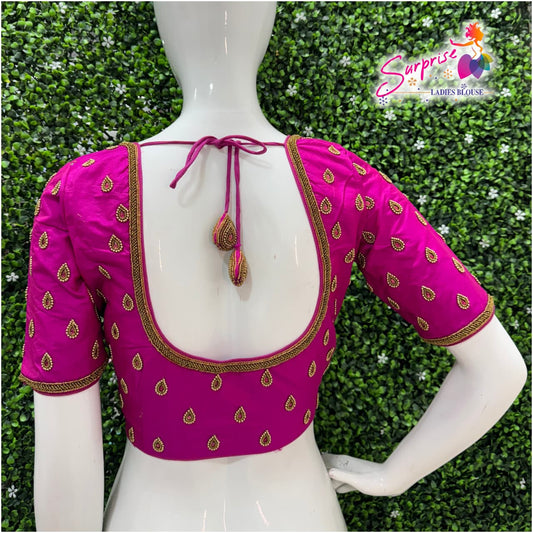 Designer Handwork Blouse Pink
