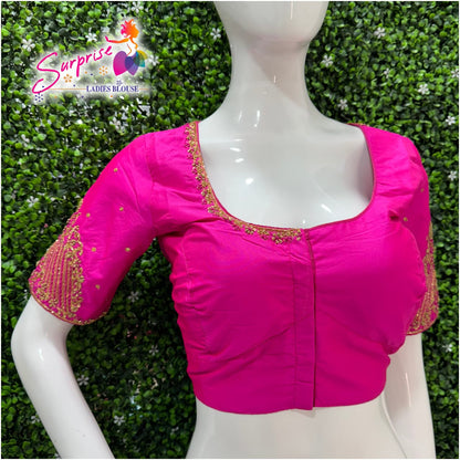 Designer Handwork Blouse Pink