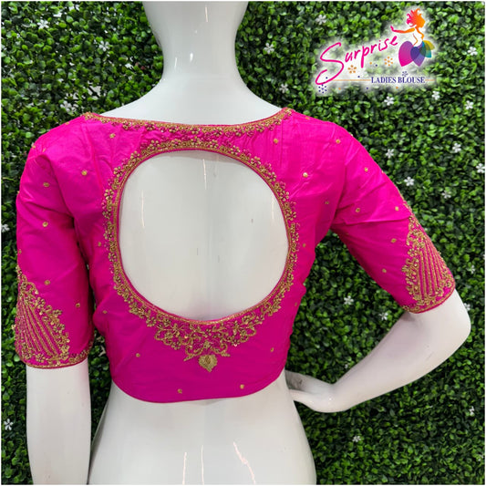 Designer Handwork Blouse Pink