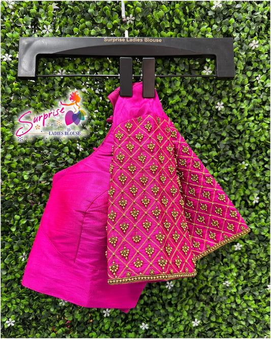 Designer Handwork Blouse Pink
