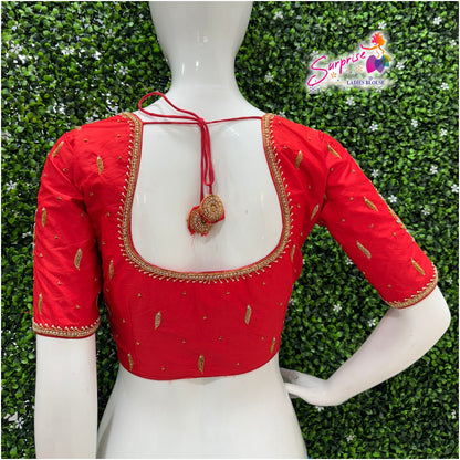 Designer Handwork Blouse Red