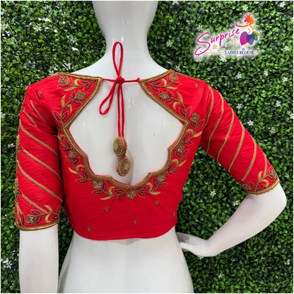 Designer Handwork Blouse Red