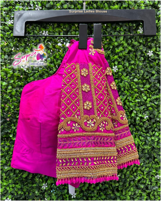 Designer Handwork Blouse Pink