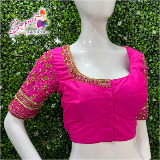 Designer Handwork Blouse Pink