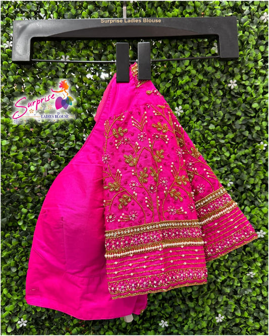 Designer Handwork Blouse Pink