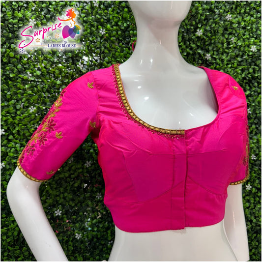 Designer Handwork Blouse Pink