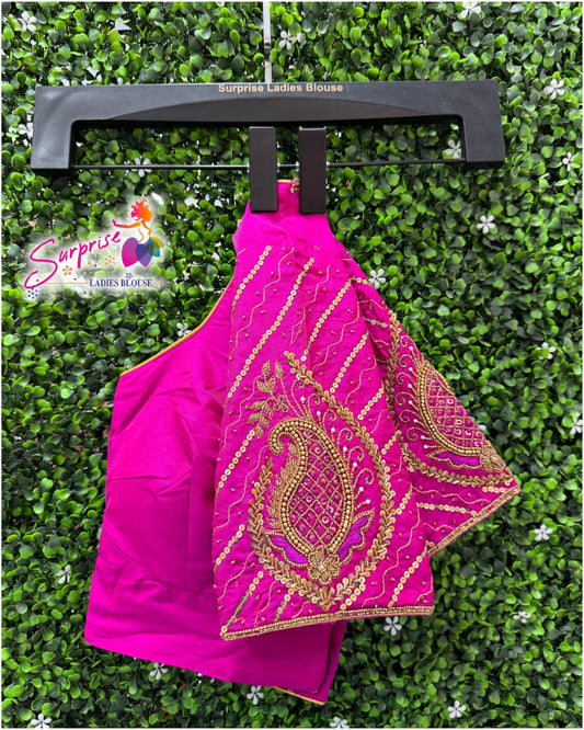 Designer Handwork Blouse Pink
