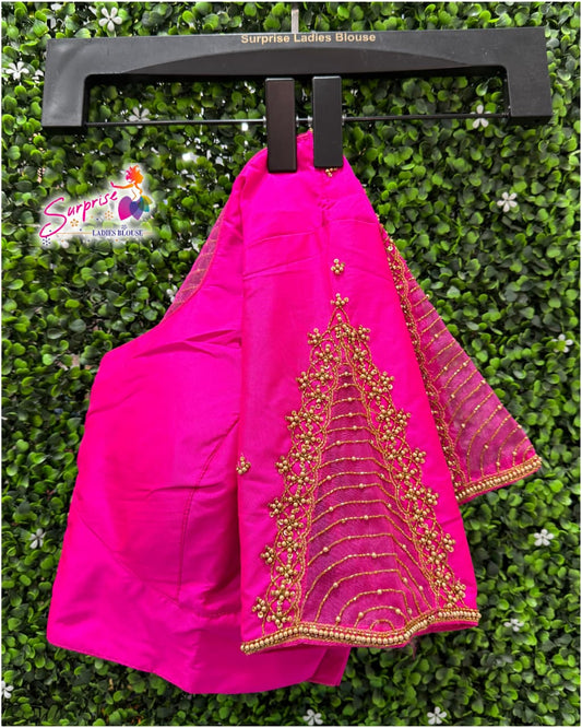 Designer Handwork Blouse Pink