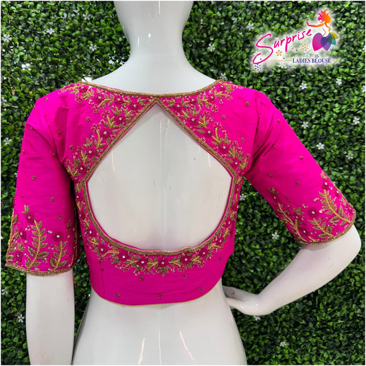 Designer Handwork Blouse Pink