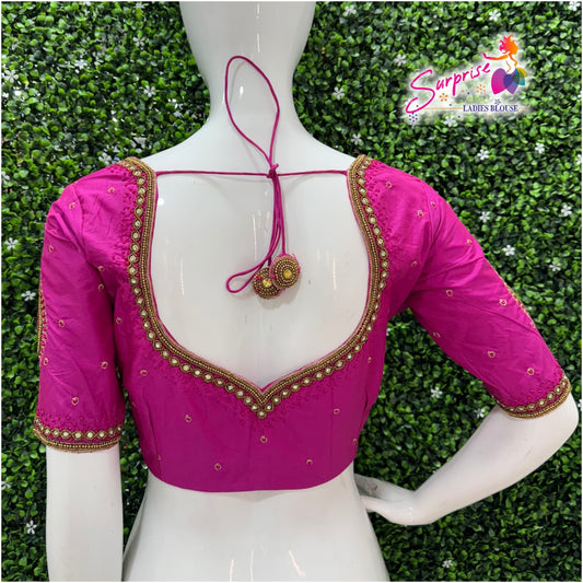Designer Handwork Blouse Pink
