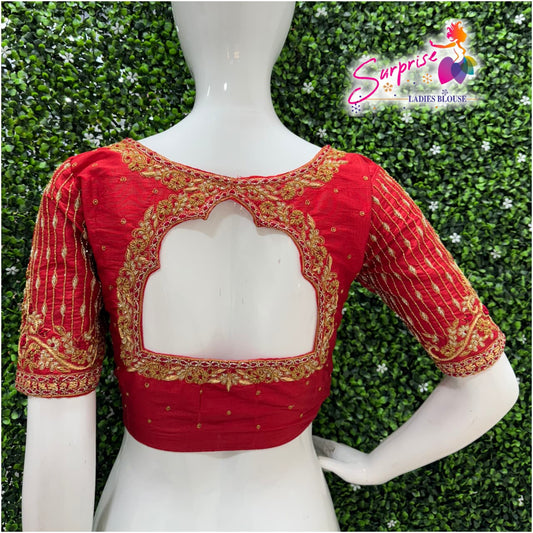 Designer Handwork Blouse Red