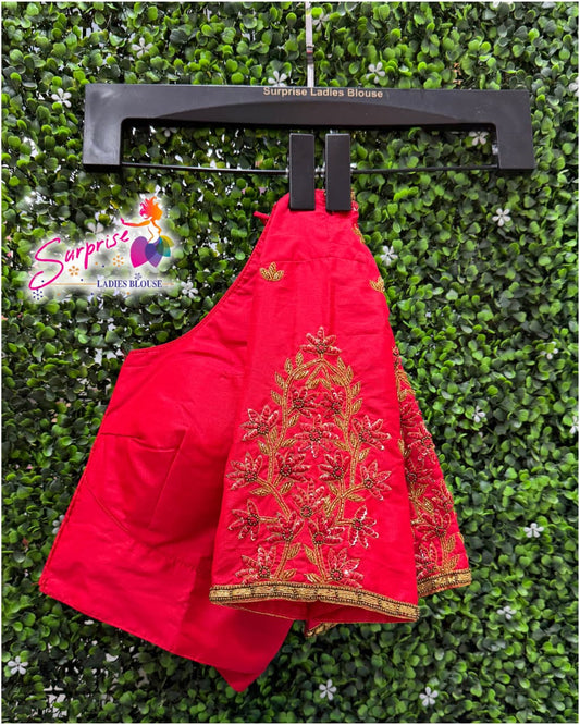 Designer Handwork Blouse Red