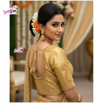 HANDWORK READY MADE  BLOUSE AARI WORK (GOLD)