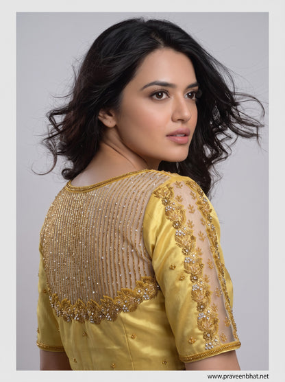 HANDWORK READY MADE  BLOUSE AARI WORK (GOLD)