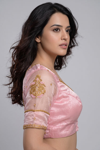 Light Pink handwork Designer blouse