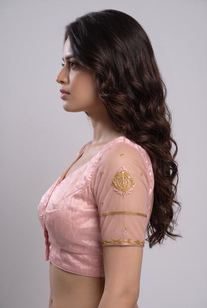 Light Pink handwork Designer blouse
