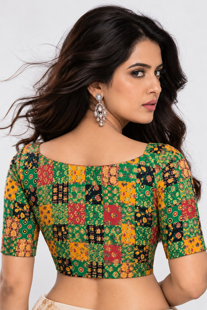STRETCHABLE BLOUSE AJRAK PRINT