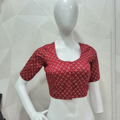 Golden zari butti work blouse