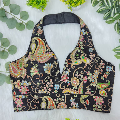Multicolour alter neck blouse