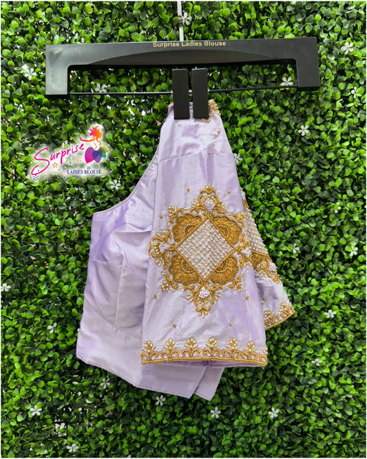 Designer handwork Ari work blouse Lavender color