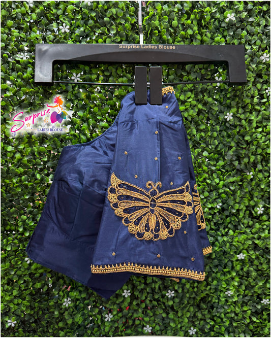 Designer handwork Ari work blouse Navy Blue color