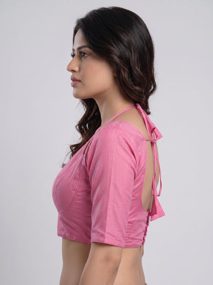 READY MADE MADUBALA BLOUSE (BABY PINK)