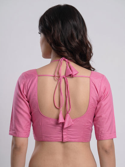 READY MADE MADUBALA BLOUSE (BABY PINK)