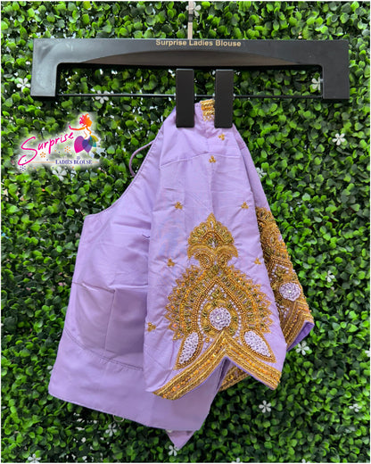 Designer handwork Ari work blouse Lavender color