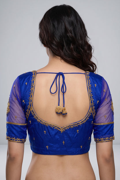 Blue handwork Designer blouse