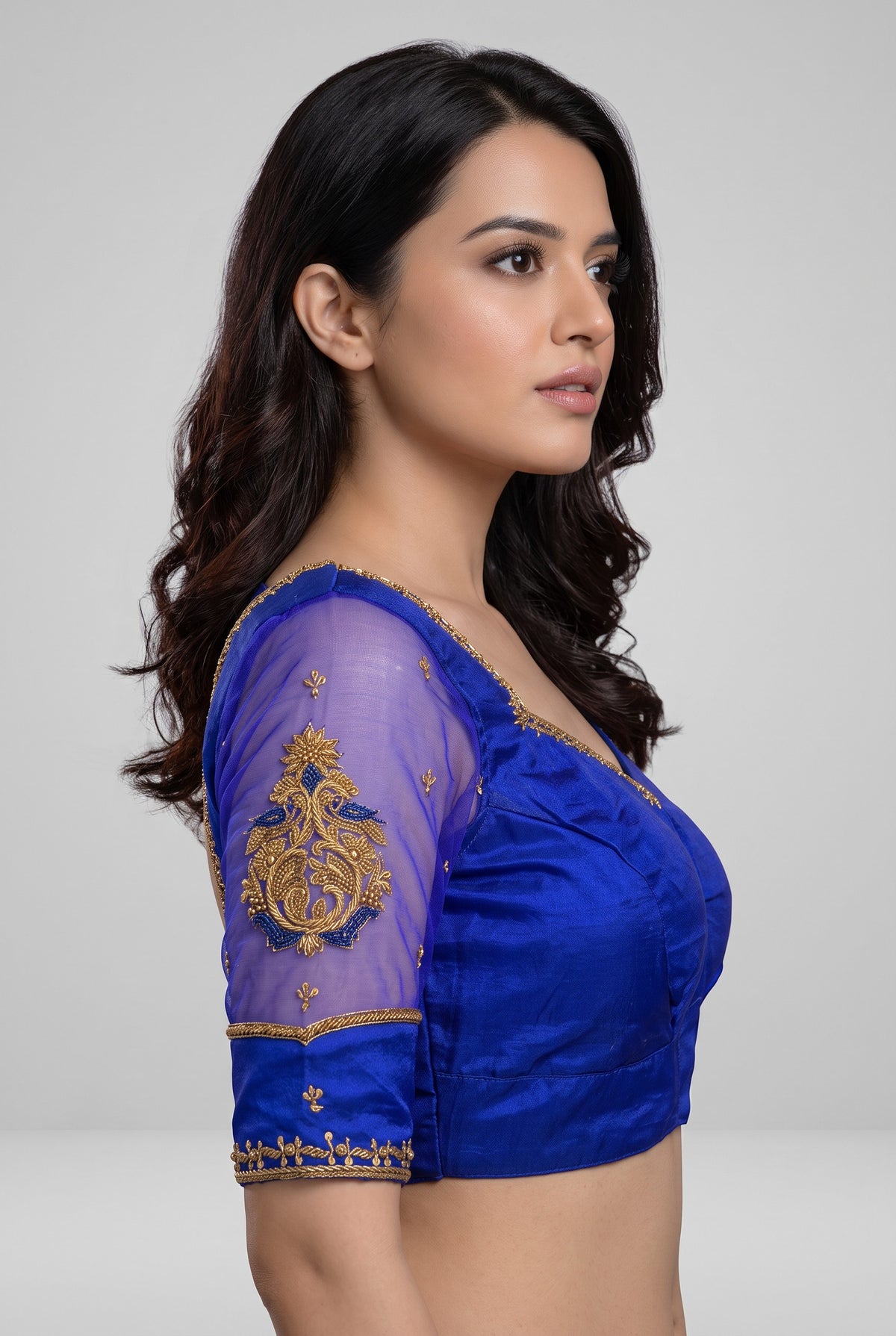 Blue handwork Designer blouse
