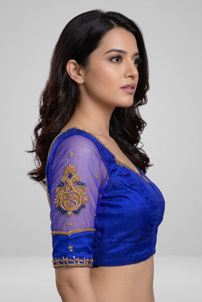 Blue handwork Designer blouse