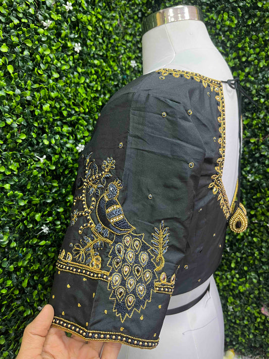 Designer Handwork Blouse Black