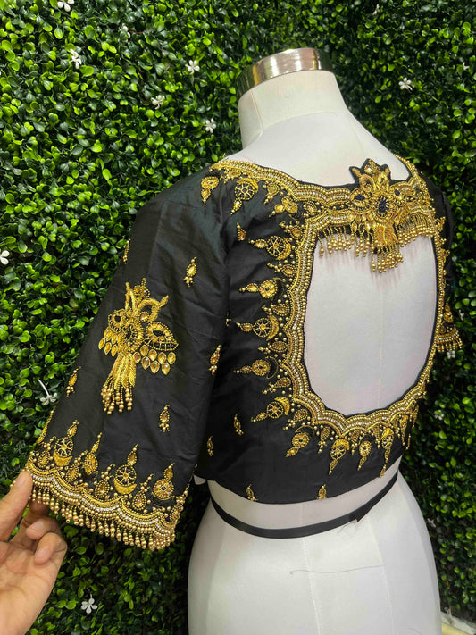Designer Handwork Blouse Black