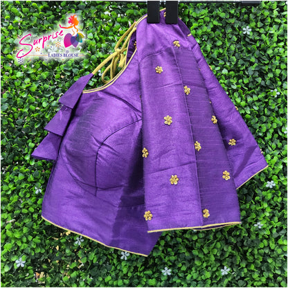 Simple handwork  readymade blouse  purple color