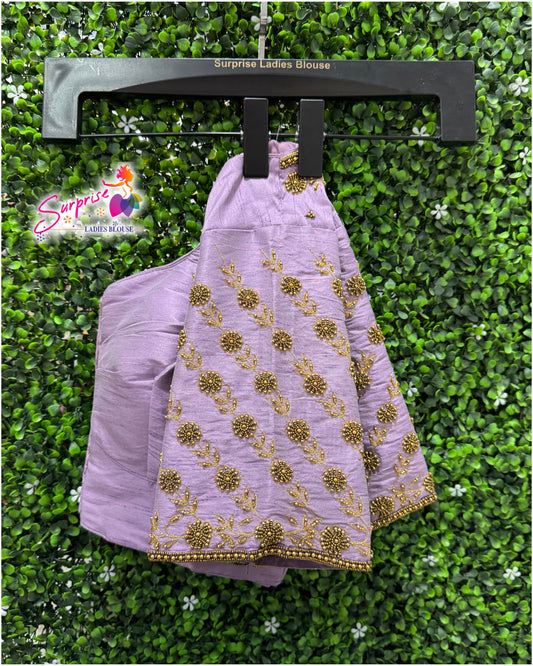 Designer handwork Ari work blouse Lavender color