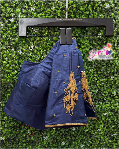 Designer handwork Ari work blouse Navy blue color