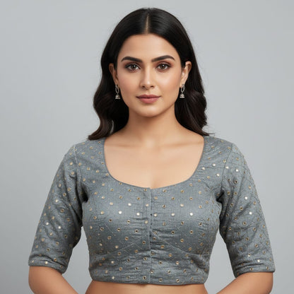 Mirror work fancy blouse