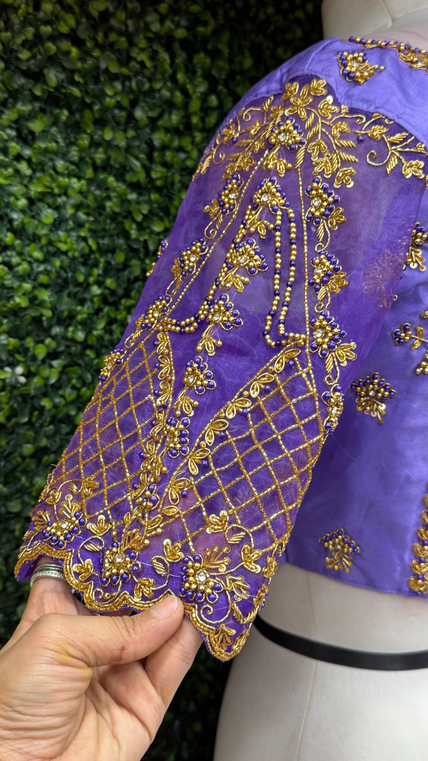 Designer Handwork blouse - Lavender colour