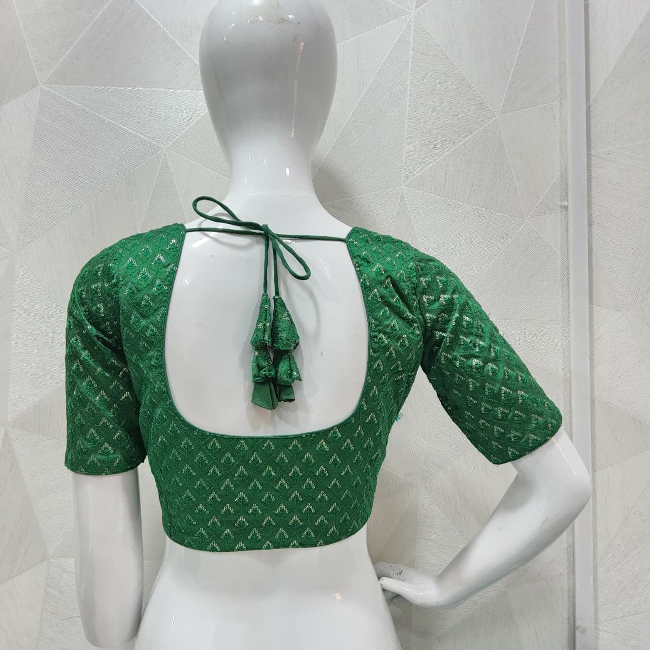 Golden zari butti work blouse