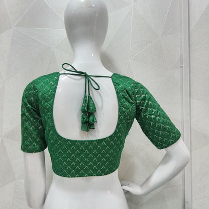 Golden zari butti work blouse