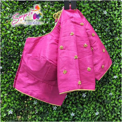 Simple handwork  readymade blouse  pink color