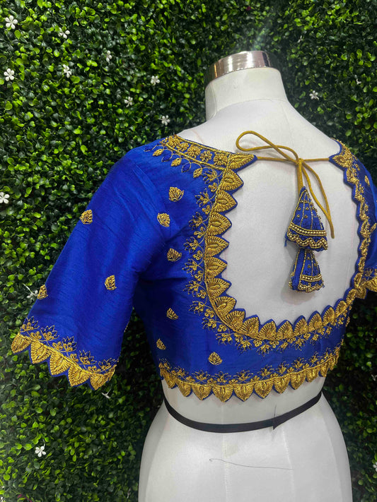 Handwork designer Ari work blouse blue color