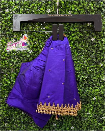Designer handwork Ari work blouse Blue color