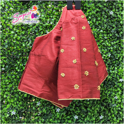 Simple handwork  readymade blouse  maroon color