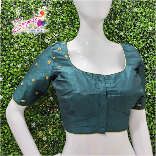 Simple handwork  readymade blouse  green color