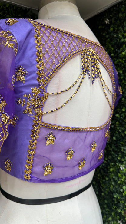 Designer Handwork blouse - Lavender colour
