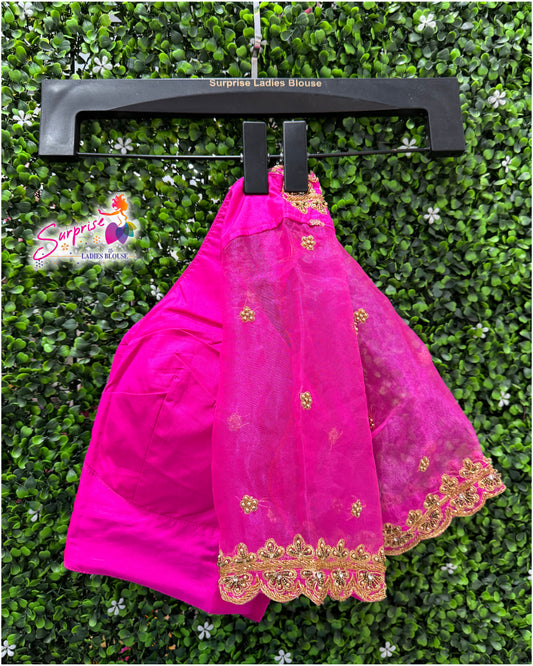 Handwork designer Ari work Readymade Blouse  Pink color