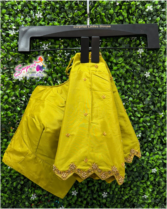Handwork designer Ari work blouse  green color